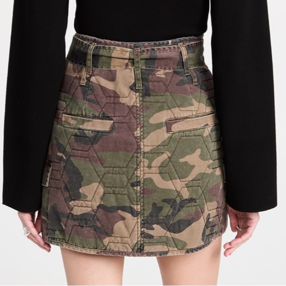 Marissa Webb Katrina Quilted Woodland Camo Mini‎ Skirt - Picture 3 of 16